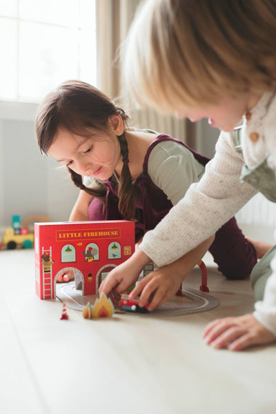 Mudpuppy: Wind Up & Go Fire Station Play Set