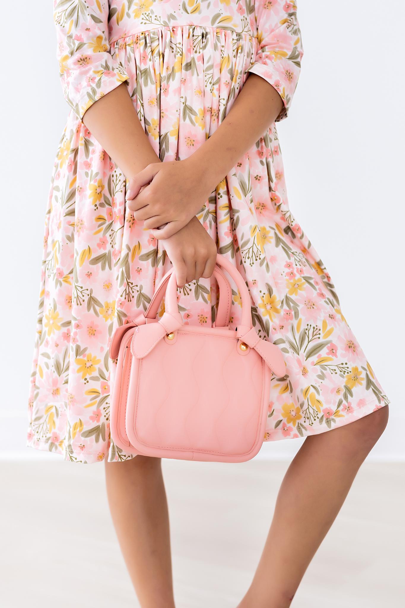 Mila & Rose:  Pretty Peachy 3/4 Sleeve Pocket Twirl Dress SHIPS SEPARATELY