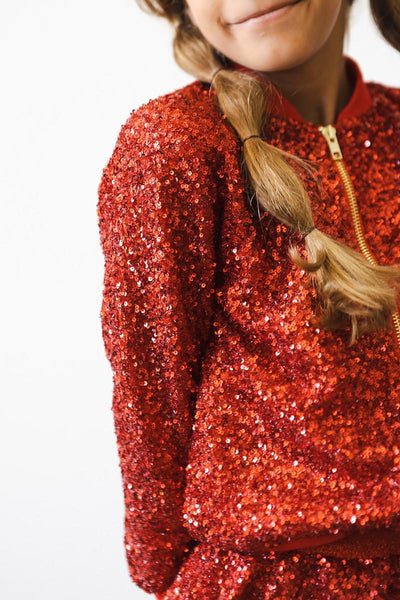Mila & Rose:  Red Sequin Jacket SHIPS SEPARATELY