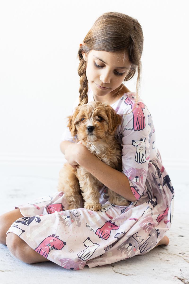 Mila & Rose:  Puppy Party Pocket Twirl Dress SHIPS SEPARATELY