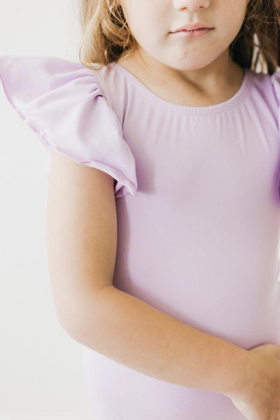 Mila & Rose:  Lavender S/S Flutter Sleeve Leotard SHIPS SEPARATELY