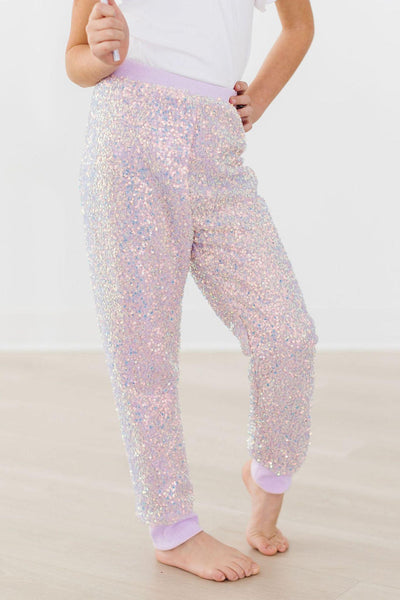 Mila & Rose:  Lavender Sequin Joggers SHIPS SEPARATELY