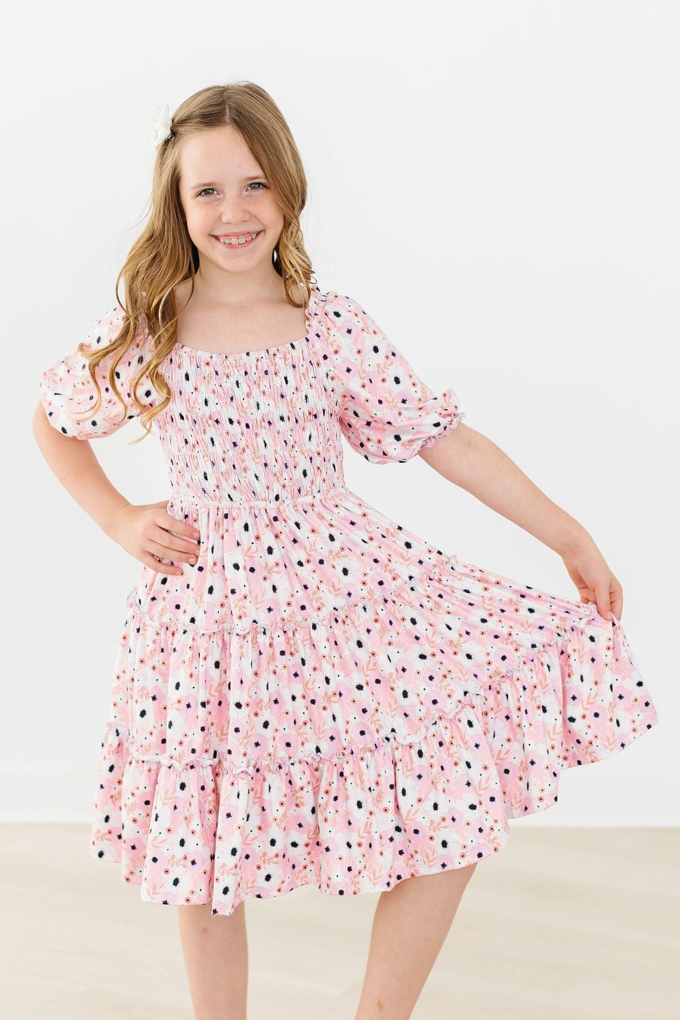 Mila & Rose:  SALE Whimsical Wildflowers Smocked Ruffle Dress SHIPS SEPARATELY