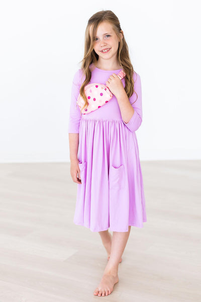Mila & Rose:  Bright Lilac Pocket Twirl Dress SHIPS SEPARATELY