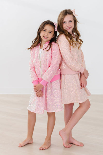 Mila & Rose:  Peach Sequin Jacket SHIPS SEPARATELY