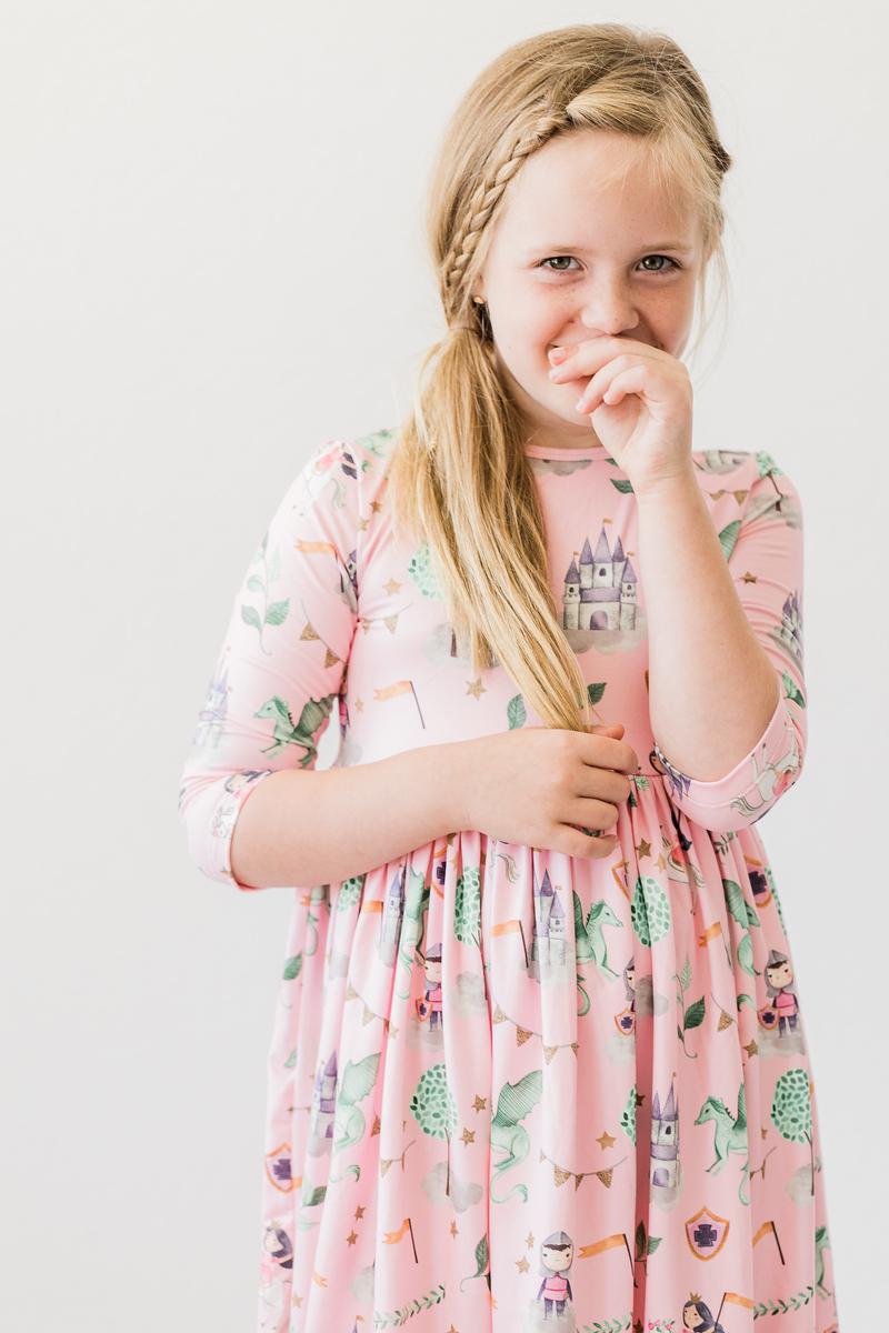 Mila & Rose:  Once Upon a Time 3/4 Sleeve Pocket Twirl Dress SHIPS SEPARATELY