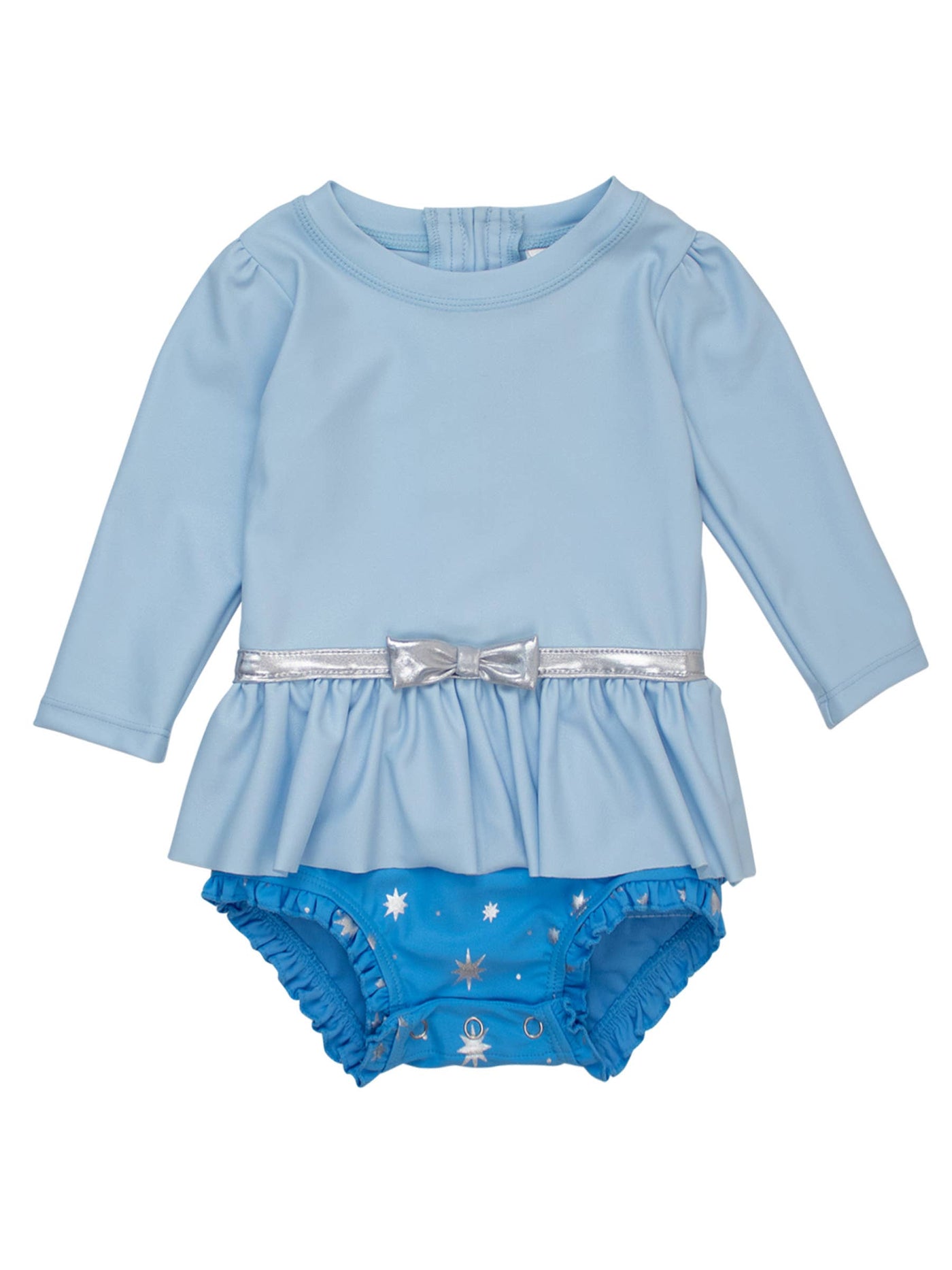 RuffleButts Long Sleeve One Piece Swimsuit: Glass Slipper Princess