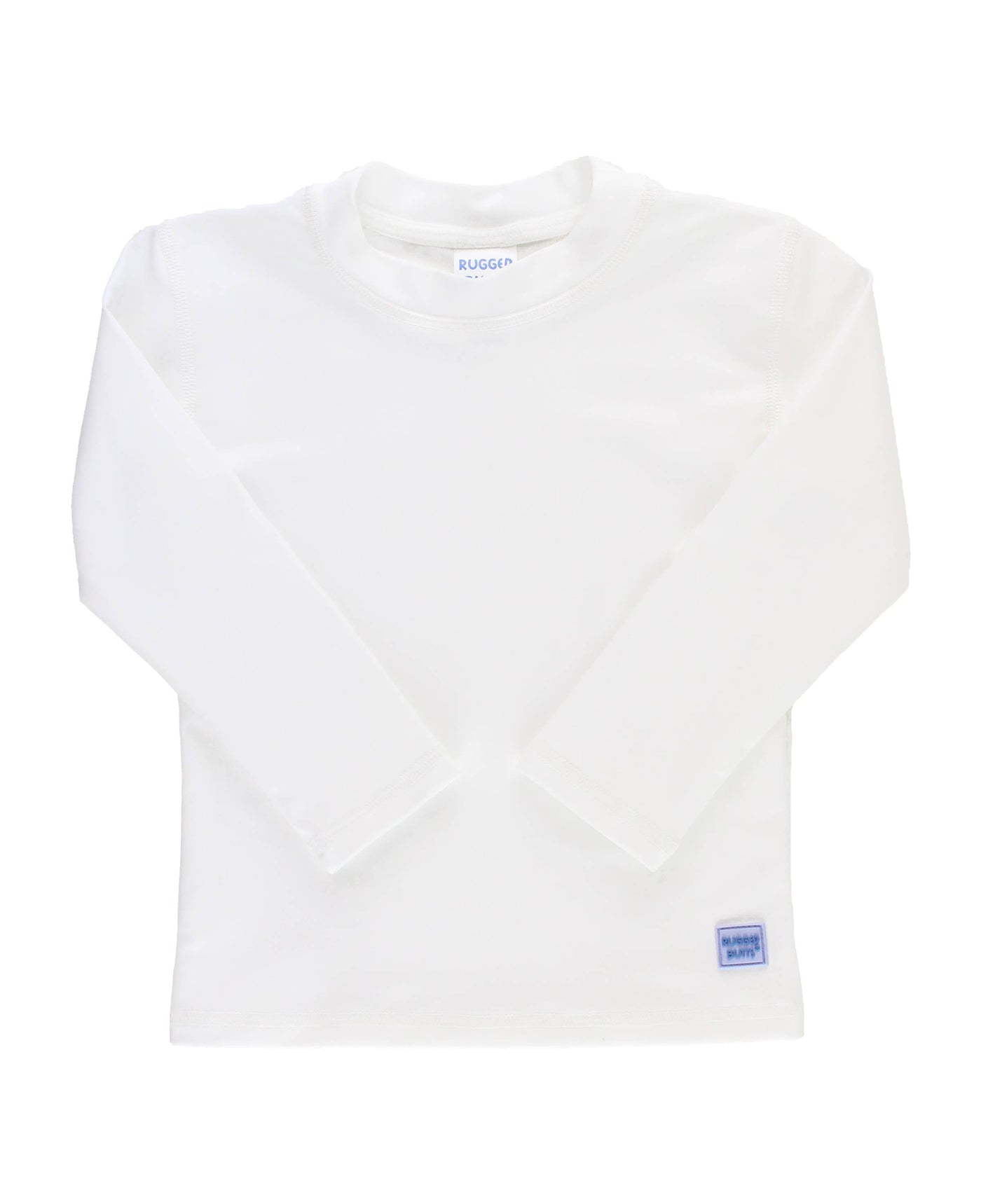 RuffleButts + RuggedButts - Boys White Long Sleeve Rash Guard