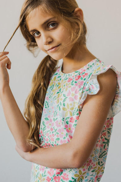 Mila & Rose:  Daffodils S/S Ruffle Tee SHIPS SEPARATELY
