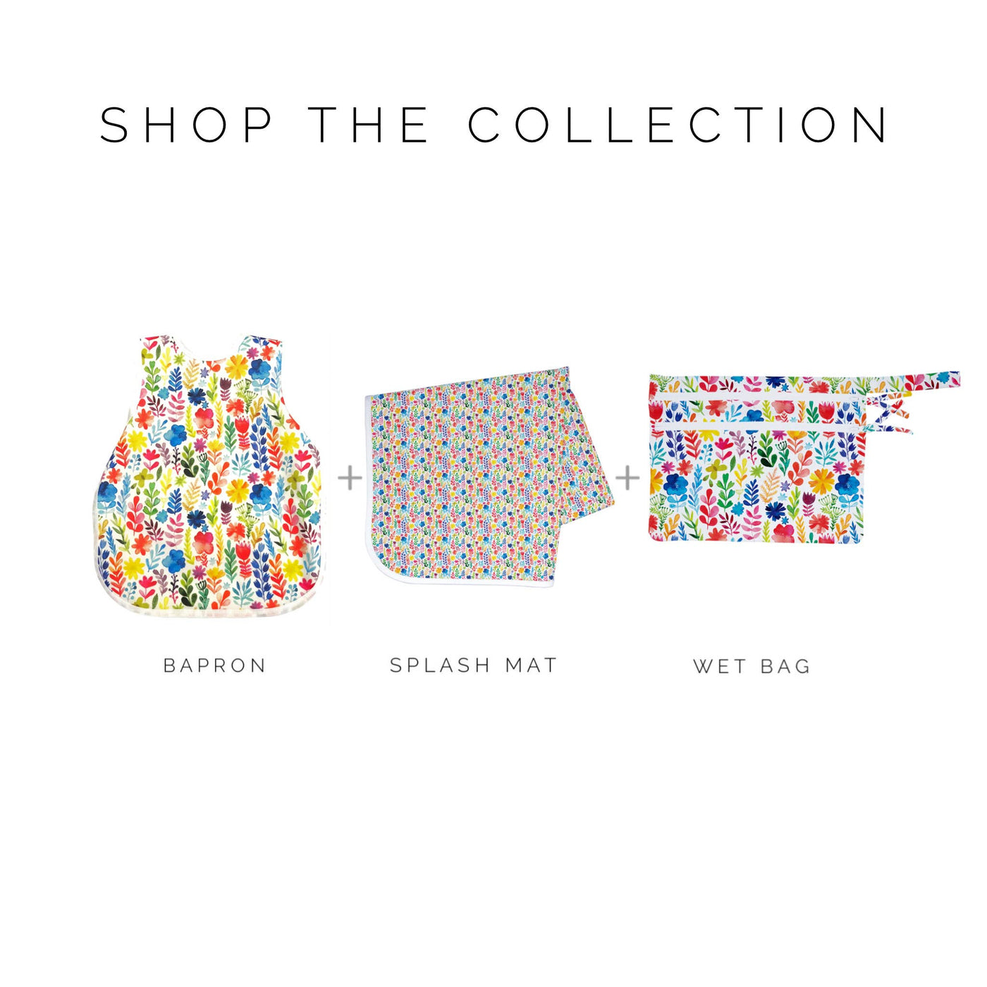 BapronBaby Waterproof Wet Bag: Rainbow Watercolor Floral