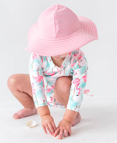 RuffleButts + RuggedButts - Girls Pink Swim Hat