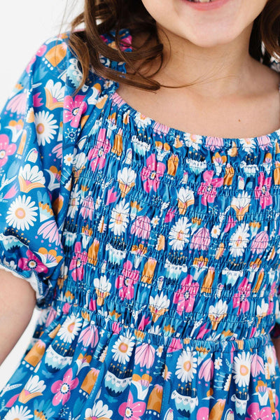 Mila & Rose:  SALE Fluttering Flowers Smocked Ruffle Dress SHIPS SEPARATELY