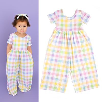 Gigi and Max: Winnie Pastel Plaid Romper