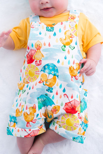 Birdie Bean Overall Set: Puddles