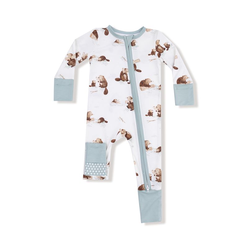 Angel Dear 2 Way Zipper Romper: Baby Beavers