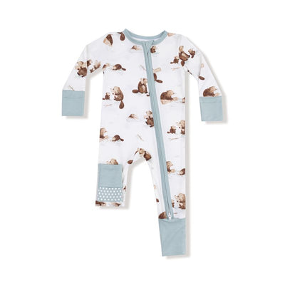 Angel Dear 2 Way Zipper Romper: Baby Beavers