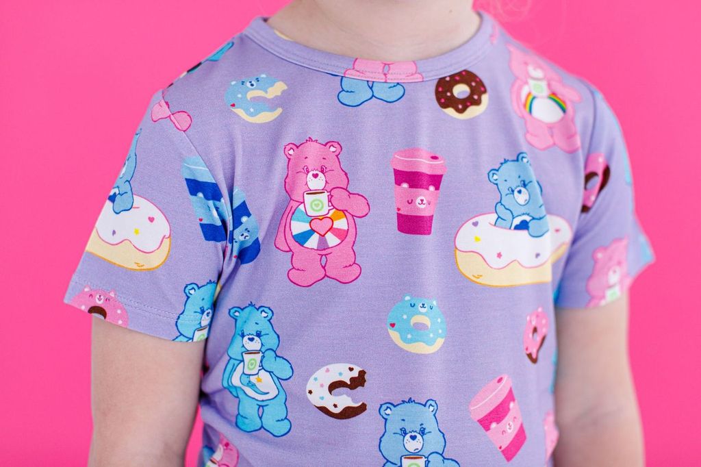 Birdie Bean 2 Piece Pajama Shorts Set: Care Bears™ Donuts and Coffee