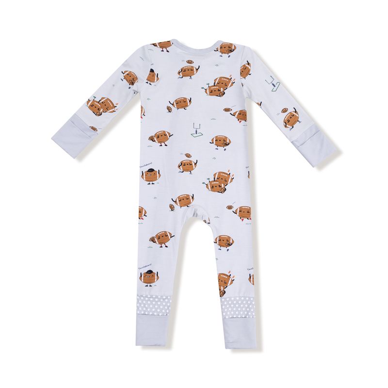 Angel Dear 2 Way Zipper Romper: Footballs Playing Football
