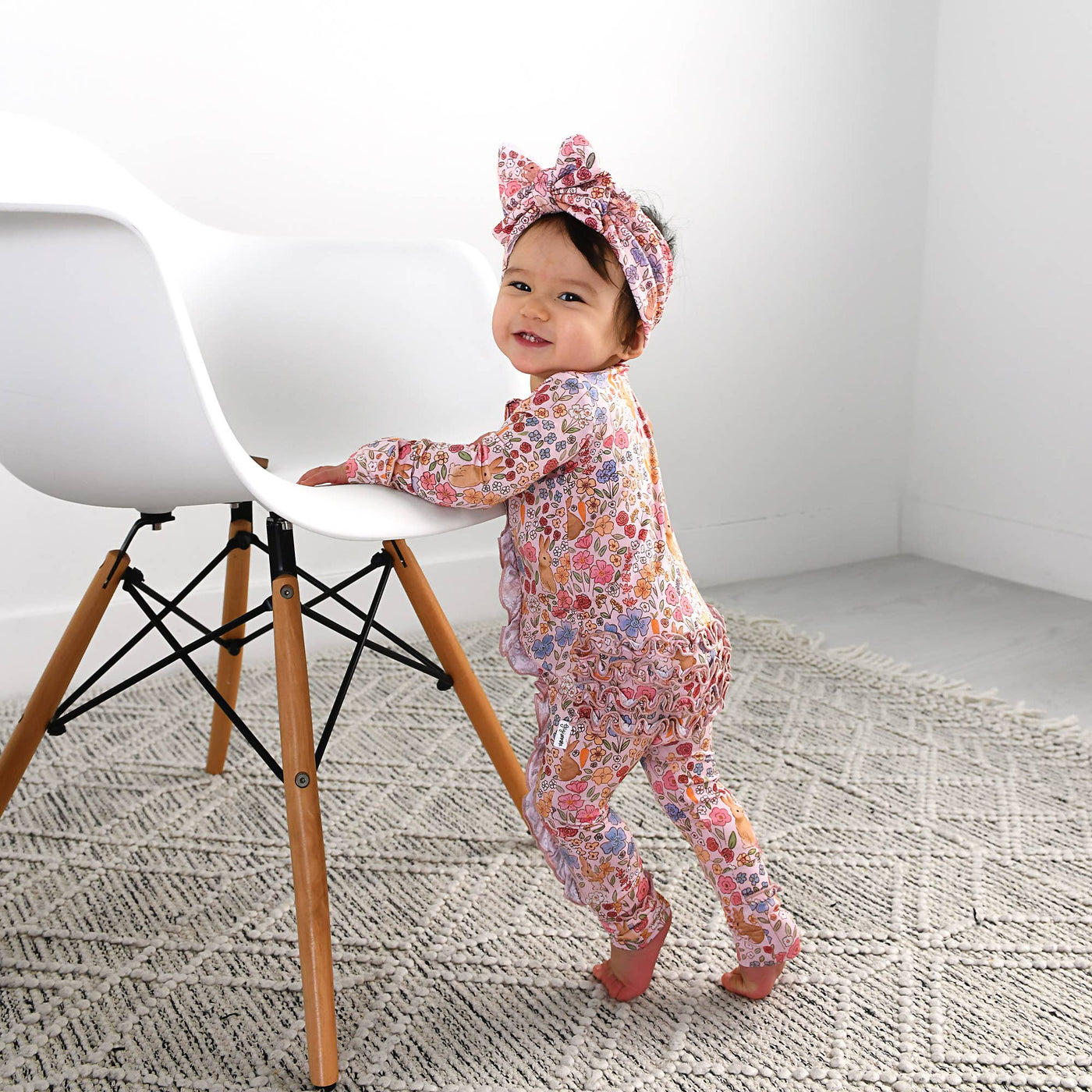 Gigi and Max: Meadow Floral Bunny Ruffle Zip