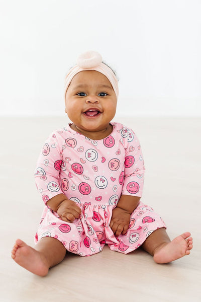 Mila & Rose:  You Make Me Happy 3/4 Sleeve Twirl Bodysuit SHIPS SEPARATELY