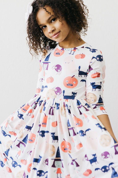 Mila & Rose:  Boo Crew 3/4 Sleeve Pocket Twirl Dress SHIPS SEPARATELY