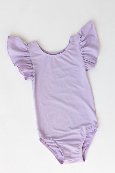 Mila & Rose:  Lavender S/S Flutter Sleeve Leotard SHIPS SEPARATELY