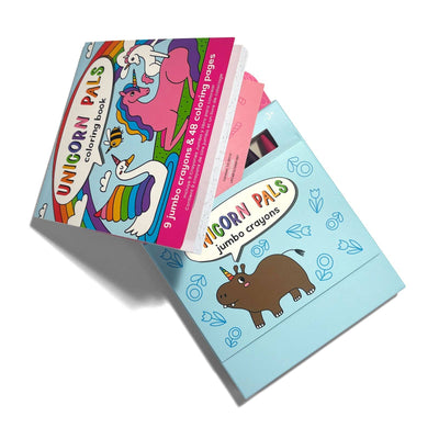 OOLY Carry Along Crayons & Coloring Book Kit: Unicorn Pals