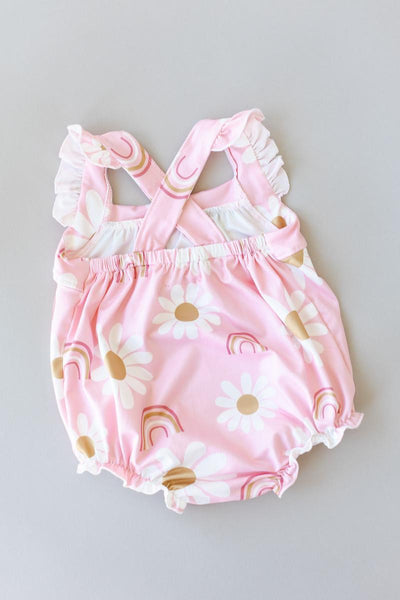 Mila & Rose:  You are My Sunshine Ruffle Cross Back Romper SHIPS SEPARATELY