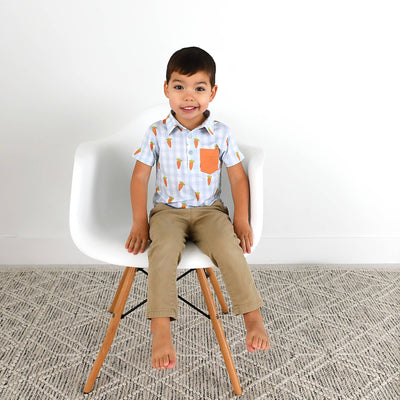 Gigi and Max: Henry Carrot Gingham Polo Shirt