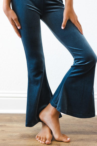 Mila & Rose:  Denim Blue Velvet Bells SHIPS SEPARATELY