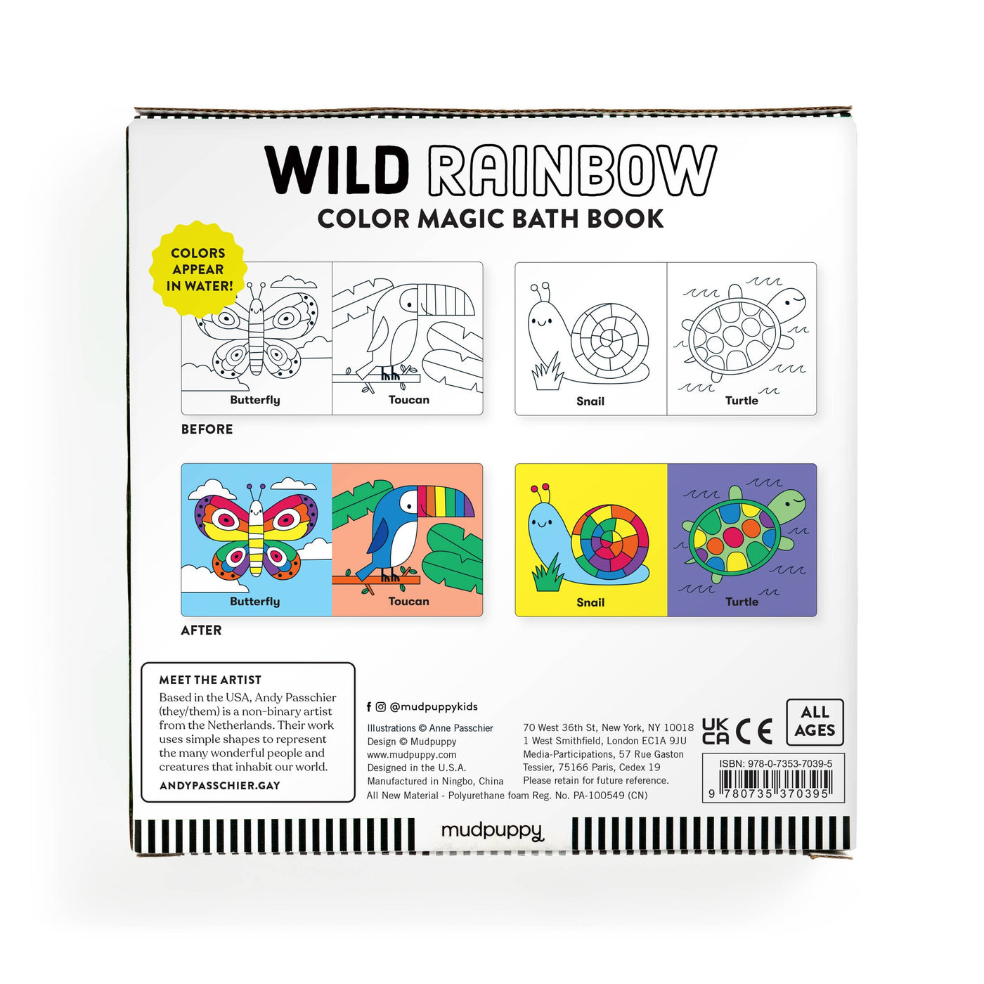 Mudpuppy: Wild Rainbow Color Magic Bath Book