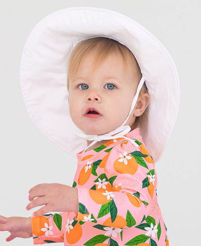 RuffleButts + RuggedButts - Kids White Sun Protective Hat