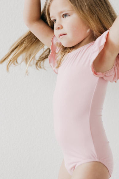 Mila & Rose:  Vintage Pink S/S Flutter Sleeve Leotard SHIPS SEPARATELY
