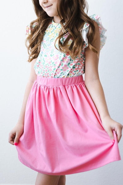 Mila & Rose:  Daffodils S/S Ruffle Tee SHIPS SEPARATELY