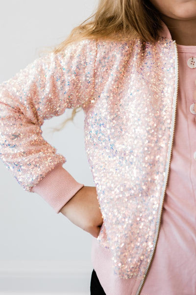 Mila & Rose:  Peach Sequin Jacket SHIPS SEPARATELY