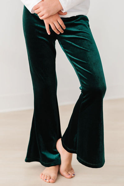 Mila & Rose:  Hunter Green Velvet Bells SHIPS SEPARATELY