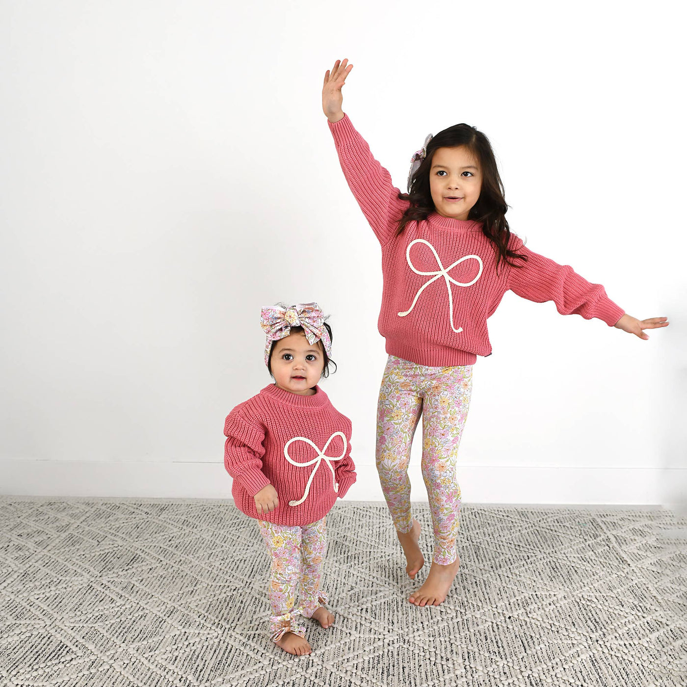 Gigi and Max: Kennedy Floral Bow Leggings (Runs Big)