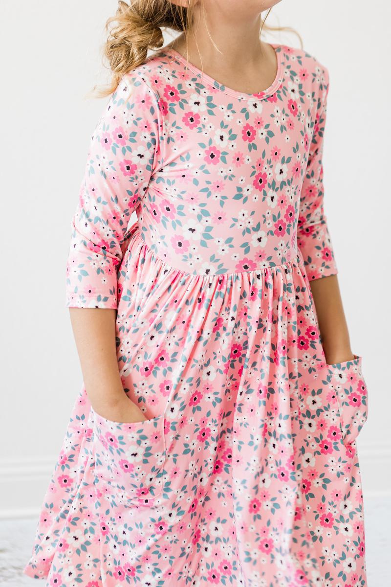 Mila & Rose:  Azalea 3/4 Sleeve Pocket Twirl Dress SHIPS SEPARATELY