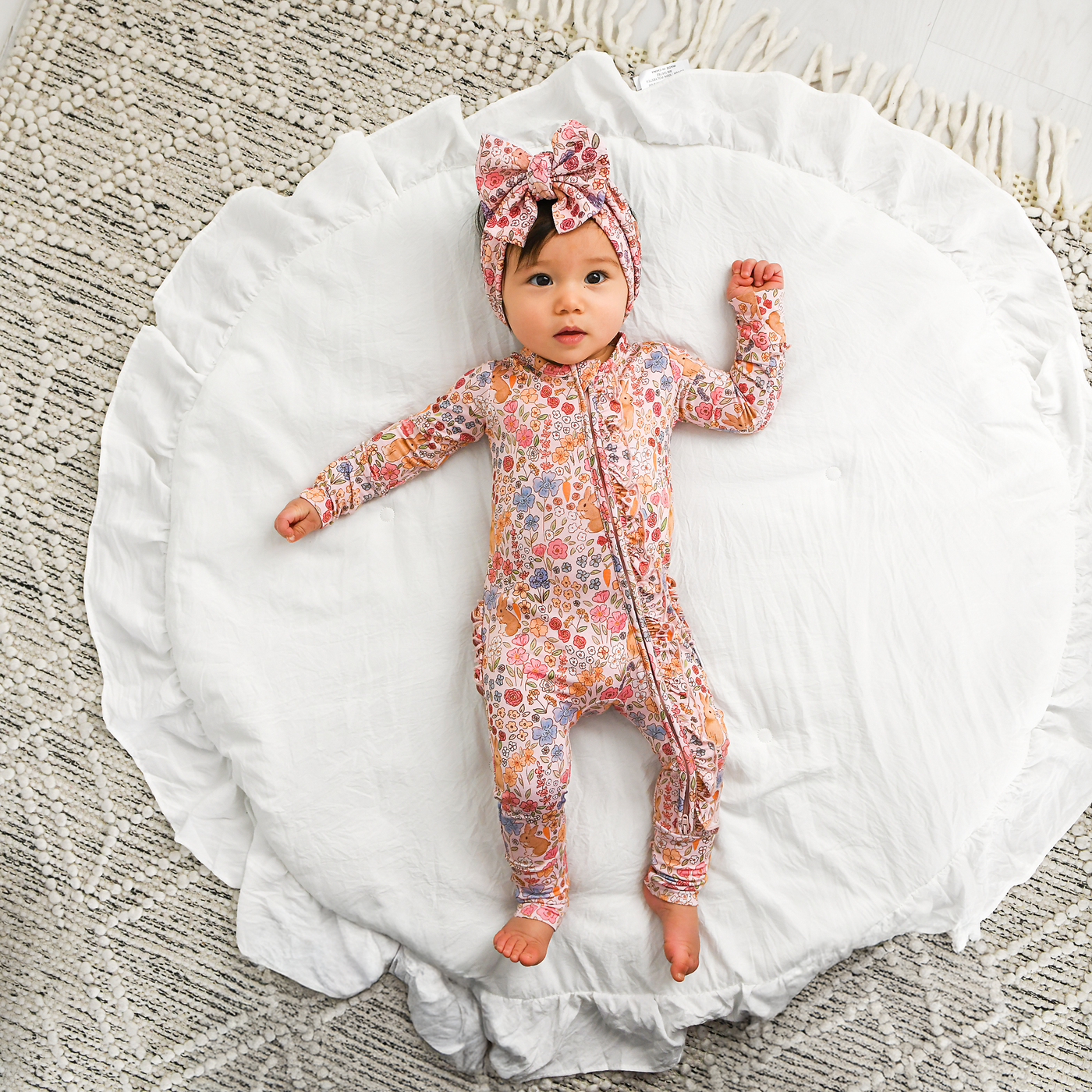 Gigi and Max: Meadow Floral Bunny Ruffle Zip