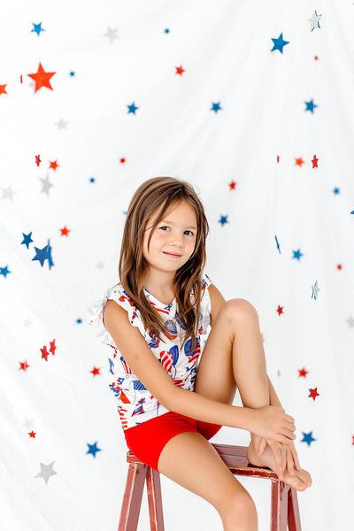 Mila & Rose:  Red Twirl Shorts SHIPS SEPARATELY