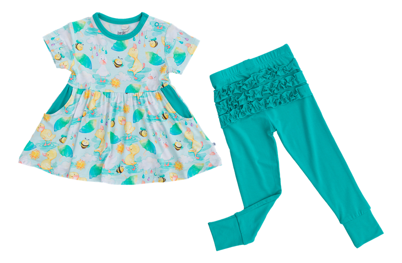 Birdie Bean Peplum Set: Waddles
