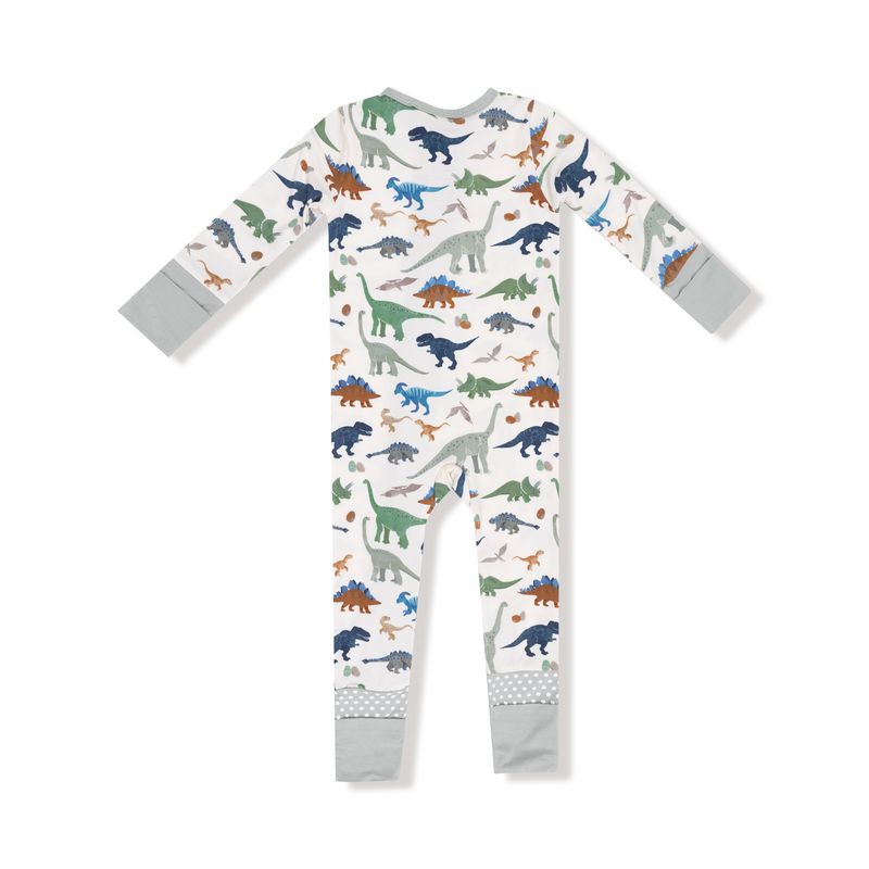 Angel Dear 2 Way Zipper Romper: Washy Dinos