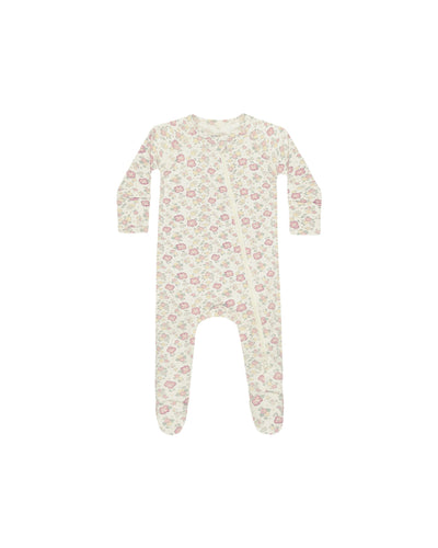 Quincy Mae Bamboo Zip Footie: Bloom