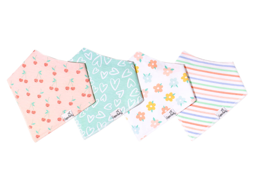 Copper Pearl Bandana Bib Set: Cheery