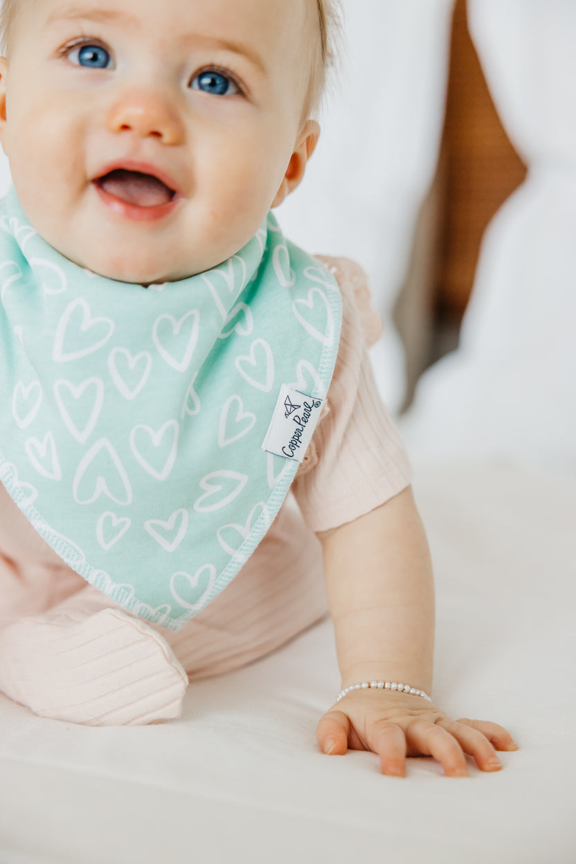 Copper Pearl Bandana Bib Set: Cherry