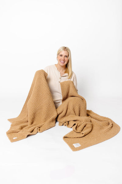 Lou Lou and Company Chenille Blanket: Tan