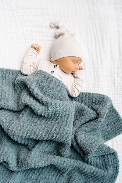 Lou Lou and Company Chenille Blanket: Ocean Blue