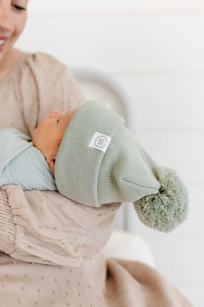 Lou Lou and Company Beanie with Pom: Pewter