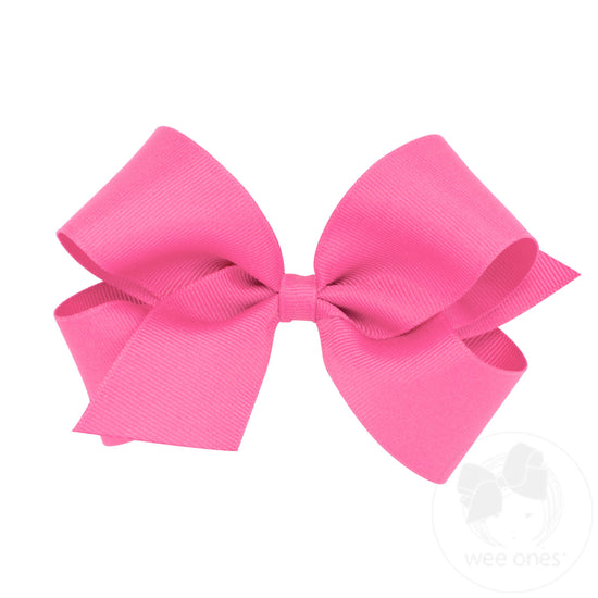 Wee Ones Classic Grosgrain Hair Bow: Hot Pink