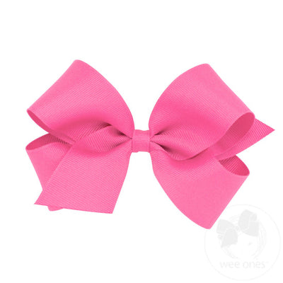 Wee Ones Classic Grosgrain Hair Bow: Hot Pink